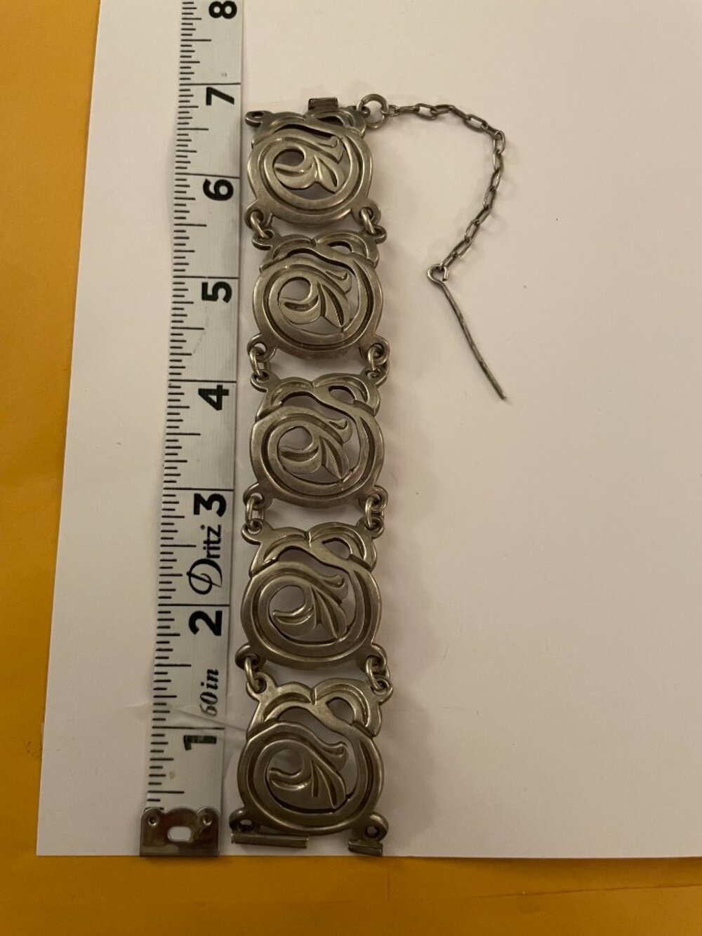 Vintage Sterling Silver Bracelet Taxco 980 62 grams RARE 7" 1930-40s 98% Silver - Picture 10 of 13